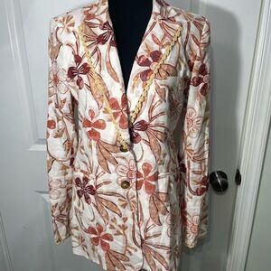 Sam Edelman Floral Women's Blazer Size Small (Nov) CB-AM
